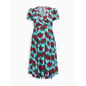Torrid Betsey Johnson Fit & Flare Midi Dress-Cherry Blue